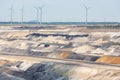 View at open pit mine Hambach with brown coal digging. Royalty Free Stock Photo