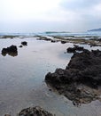 View of the open sea and very thunderous waves