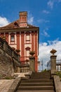 View of the Opocno castle with stairs