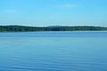 View of the opposite shore of the calm morning lake Royalty Free Stock Photo