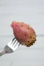Opuntia ficus-indica cactus fruit on a white background Royalty Free Stock Photo