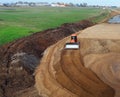 Orange bulldozer working