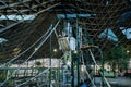 View of the orangutan cage at the Toronto Zoo. Royalty Free Stock Photo