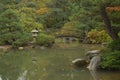 An Oriental Bridge in a Japanese Garden