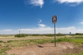 View of the original historic route 66 with a road sign in the Sate of New Mexico