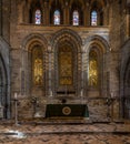 View of the ornate altar inside the St Davids Cathedral in Pembrokeshire