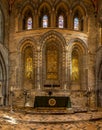 View of the ornate altar inside the St Davids Cathedral in Pembrokeshire