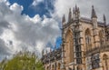 View of the ornate Gothic exterior facade of the Monastery of Batalha, Mosteiro da Batalha