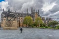 View of the ornate Gothic exterior facade of the Monastery of Batalha, Mosteiro da Batalha