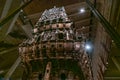 View of the ornate hand-carved stern of the Vasa warship in the Vasa Museum in Stockholm