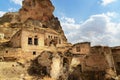 View of Ortahisar town old houses. Cappadocia. Turkey