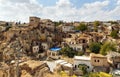 View of Ortahisar town old houses. Cappadocia. Turkey