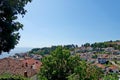 Panorama of the old city of Ohrid and Lake Ohrid from the Church of the Blessed Virgin Mary Royalty Free Stock Photo