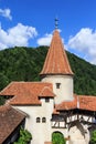 The roof of the famous Bran Castle (Dracula\'s Castle). Transylvania. Romania Royalty Free Stock Photo
