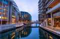 Oslo Aker Brygge marina at night