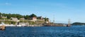 View on Oslo Fjord harbor and Akershus Fortress Royalty Free Stock Photo