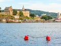 View of the Oslo Harbour and Akershus Fortress. Royalty Free Stock Photo