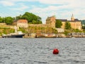 View of the Oslo Harbour and Akershus Fortress. Royalty Free Stock Photo