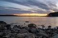 View of Oslofjord from the beach near Larkollen in Norway