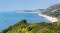 View from Osmington Mills of the coast of Dorset England UK between Weymouth and Lulworth Cove