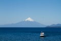 View of the Osorno Volcano, Patagonia, Chile from Puerto Varas l Royalty Free Stock Photo