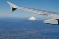 View of the Osorno Volcano, Patagonia, Chile from the sky. Royalty Free Stock Photo