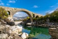 View of the Ottoman Mesi Bridge near Shkoder in northwestern Albania Royalty Free Stock Photo