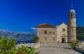 Our Lady of the Rocks church on a man-made island in Kotor Bay, Montenegro Royalty Free Stock Photo