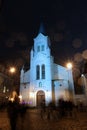 View of Our Lady of Sorrows Church in Riga at night