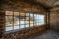 View out of the abandoned sulphur mines of Theiorichia, Milos island