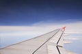 View out of airplane Airplane wing Royalty Free Stock Photo