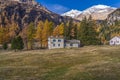 View out of the Bernina Express train of Rhaetian Railway Line on a autumn day,