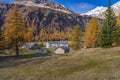 View out of the Bernina Express train of Rhaetian Railway Line on a autumn day,