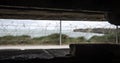 View out of the bunker at Pointe du Hoc Normandy