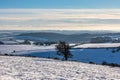 A view out over the South Downs from Ditchling Beacon, on a snowy winter\'s day