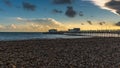 A view out to sea at Worthing, Sussex, UK at sunset Royalty Free Stock Photo