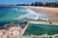 Ocean swimming pool with a Manly beach view, Sydney, Australia Royalty Free Stock Photo