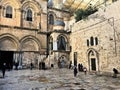 A view of the outside of the Church of the Holy Sepulchre