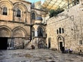 A view of the outside of the Church of the Holy Sepulchre