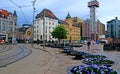 View of outside the Oslo central station.