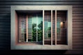 view of the outside world through window louver and open windows Royalty Free Stock Photo