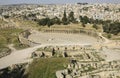 View on Oval Plaza Ancient Roman city of Gerasa of Antiquity, mo