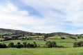View over agricultural farmland on Shropshire/Gwynedd border UK.