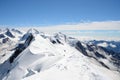 View over the Alps from the Breithorn summit, Zermatt, Switzerland