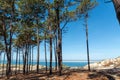 Arcachon Bay, France. View over the Altantic ocean and the sand bank of Arguin Royalty Free Stock Photo