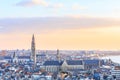 View over Antwerp with cathedral of our lady taken