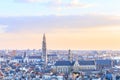 View over Antwerp with cathedral of our lady taken