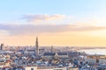 View over Antwerp with cathedral of our lady taken