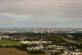 View over the area of Mannheim in Germany from a small plane Royalty Free Stock Photo