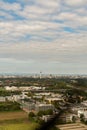 View over the area of Mannheim in Germany from a small plane Royalty Free Stock Photo